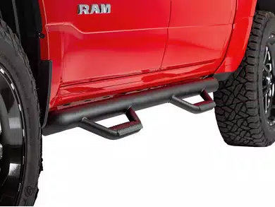 Textured Black Cab Length Step Bars